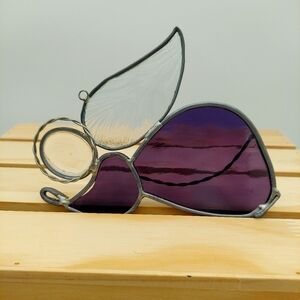 Stained Glass Angel Suncatcher Purple